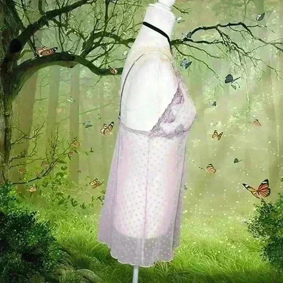 Vintage Y2K Mesh Polka Dot Purple Lace Mini Dress By Cinema Etoile Size Medium - Picture 6 of 8